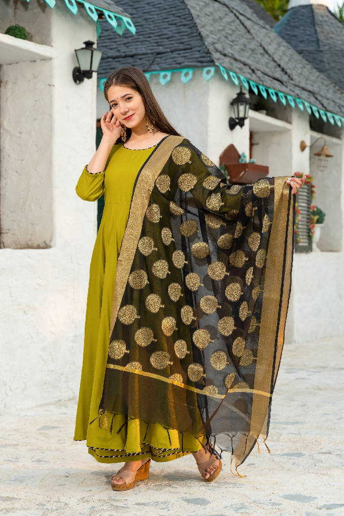 Shafnufab Georgette Pakistani Suits Collection In Mehndi Colour – Shafnu Fab